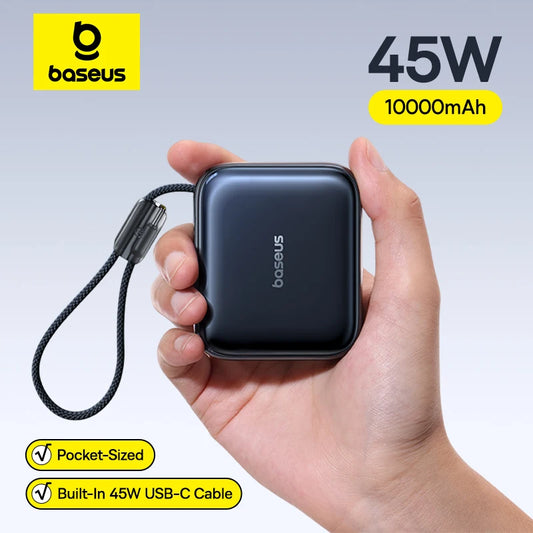 Mini Power Bank with Built-In Cable