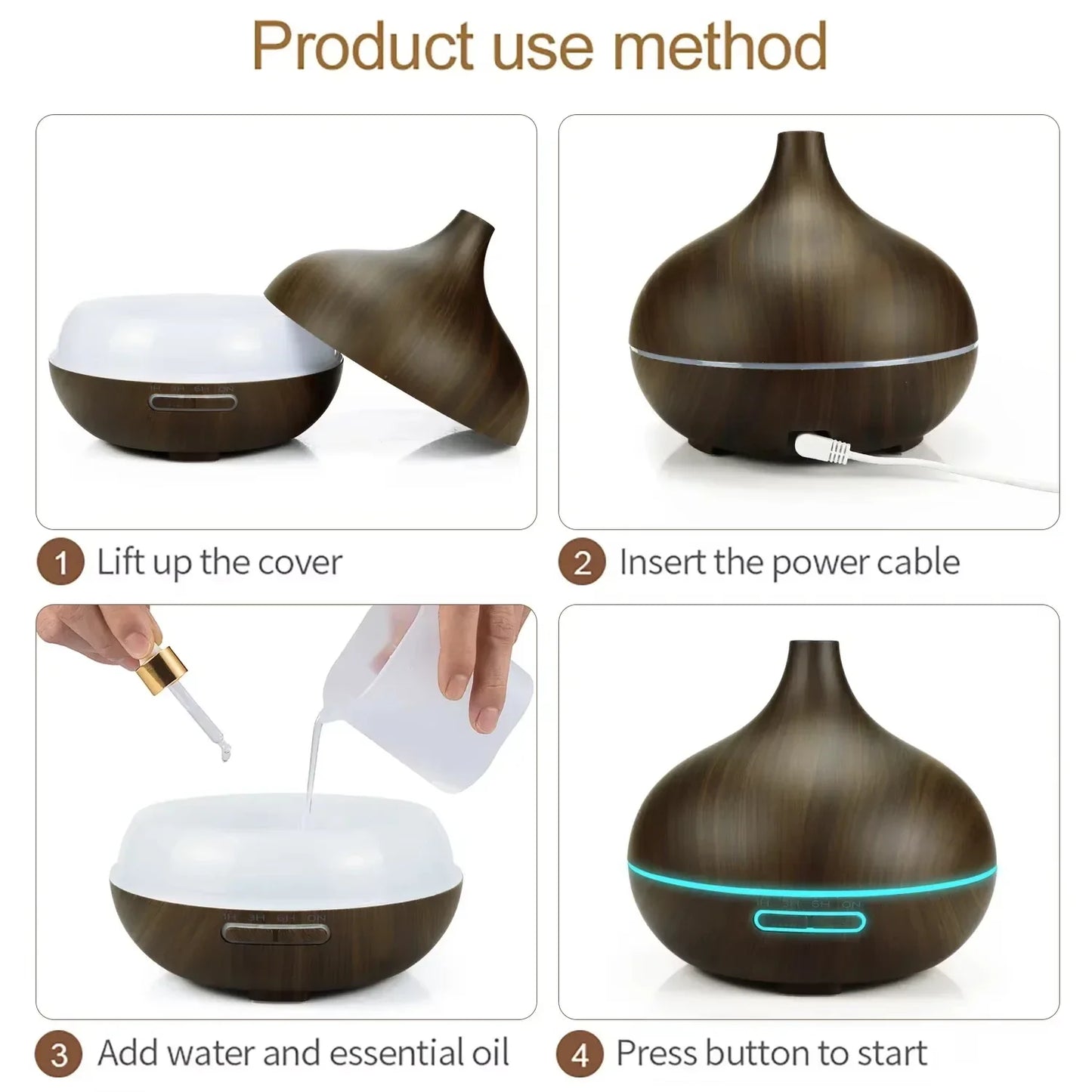 Wood Grain Aroma Diffuser & Humidifier