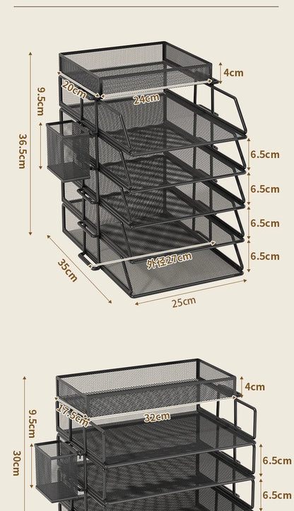 Metal Multi-Tier File Rack