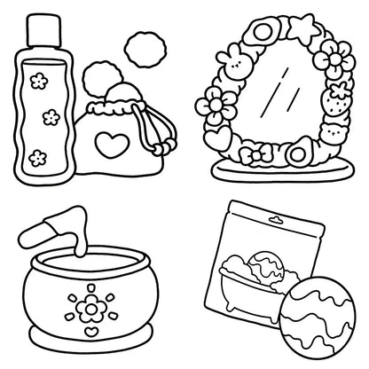 Cosmetics-Themed Adult Coloring Book
