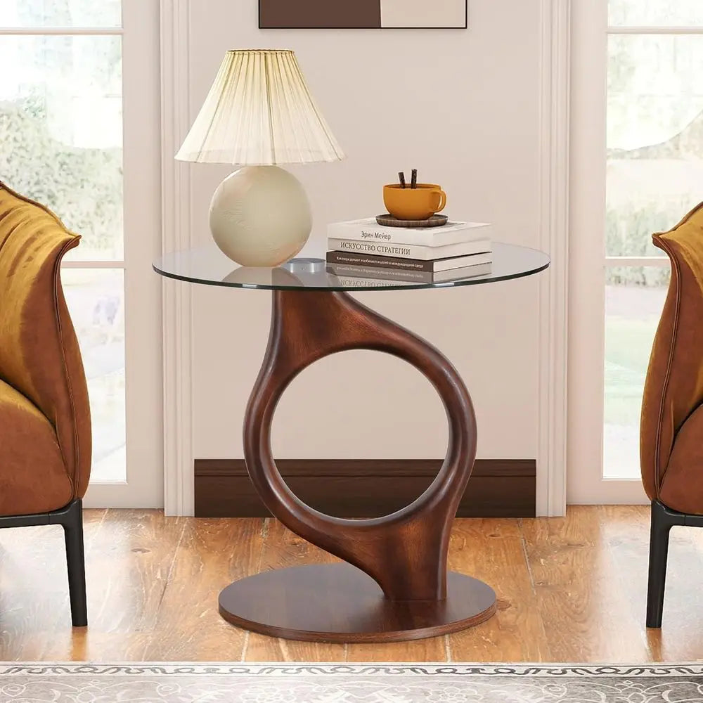 Rosemere Round Glass End Table