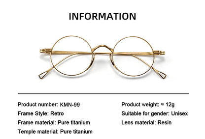 Titanium Retro Round Glasses