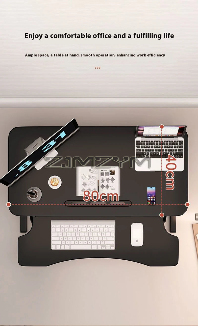 Foldable Laptop Desk with Storage & Keyboard Tray