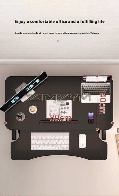 Foldable Laptop Desk with Storage & Keyboard Tray