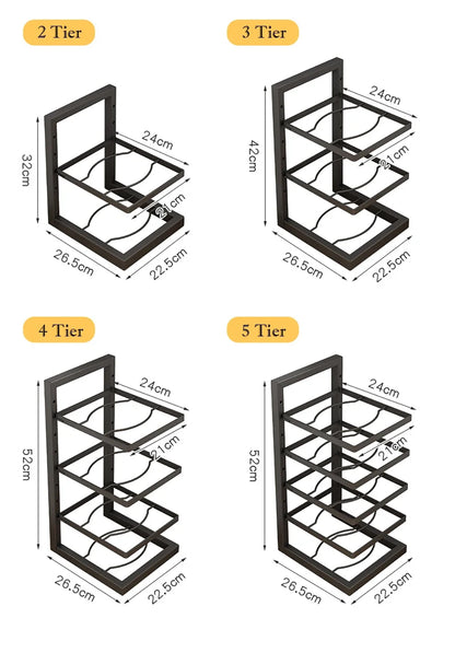 Adjustable Multi-Layer Steel Pot Rack