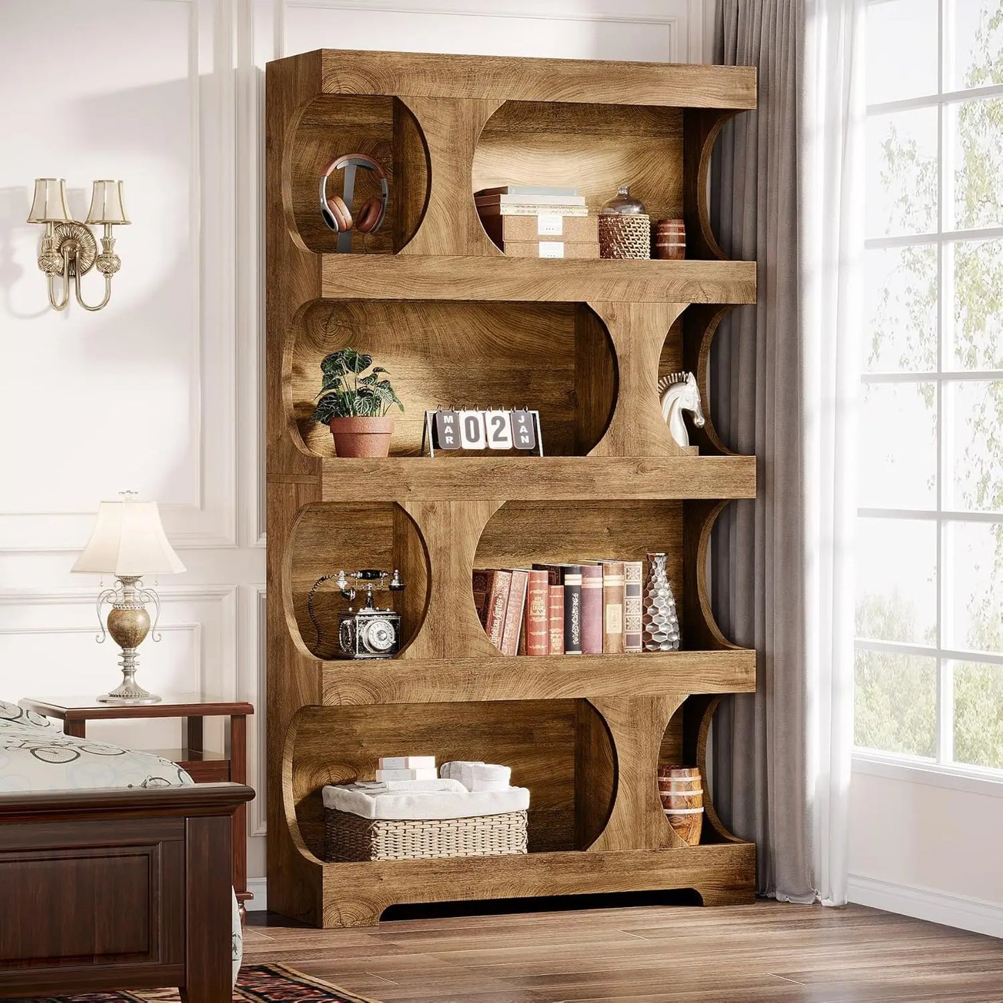 Ravenport 4-Tier Bookcase with Open Display Shelves