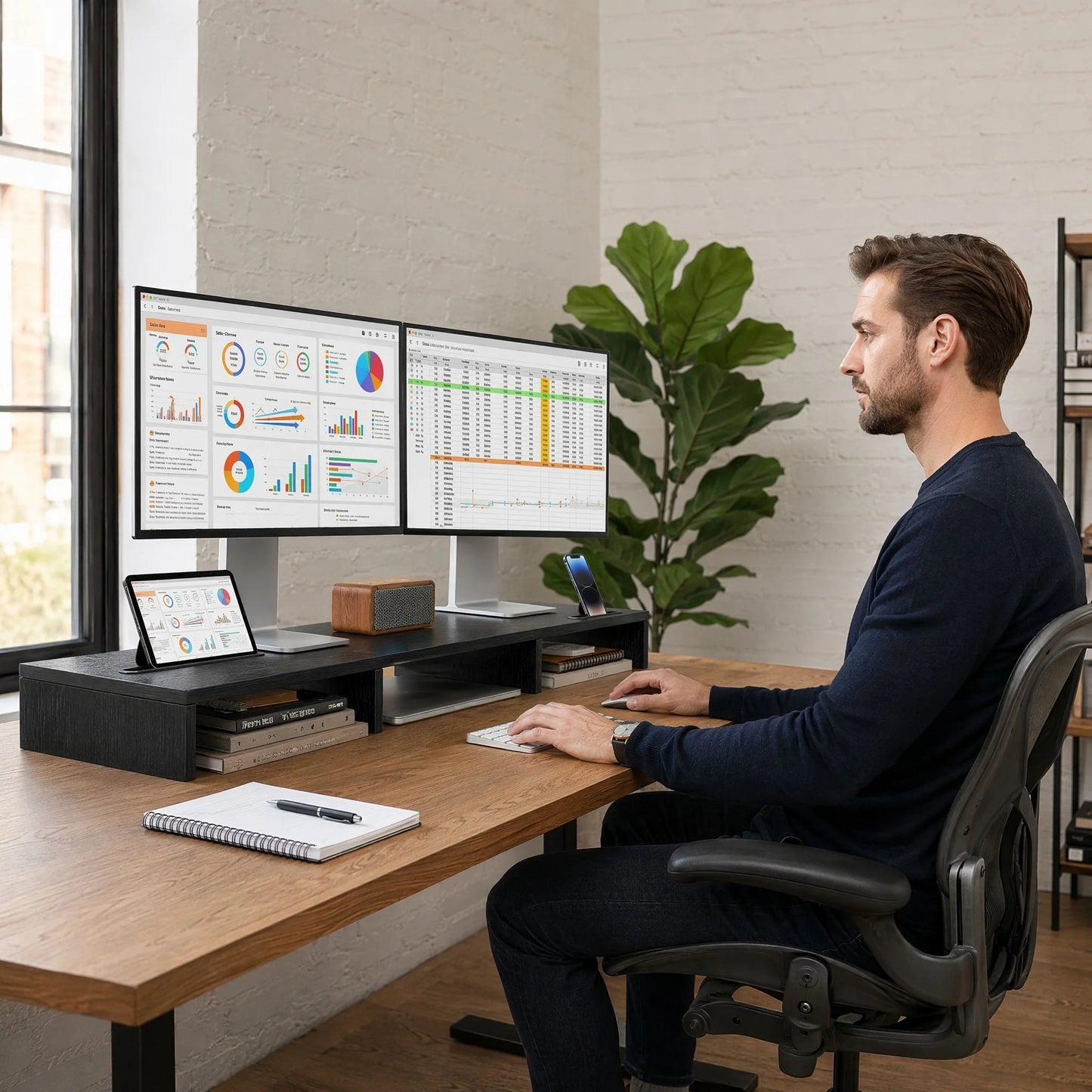 Dual Monitor Stand Riser
