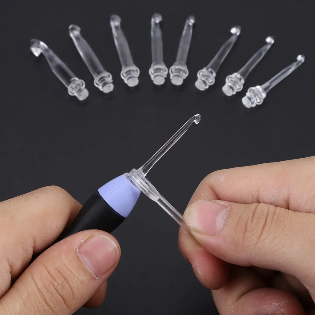 LED Light-Up Crochet Hook Set, USB Rechargeable