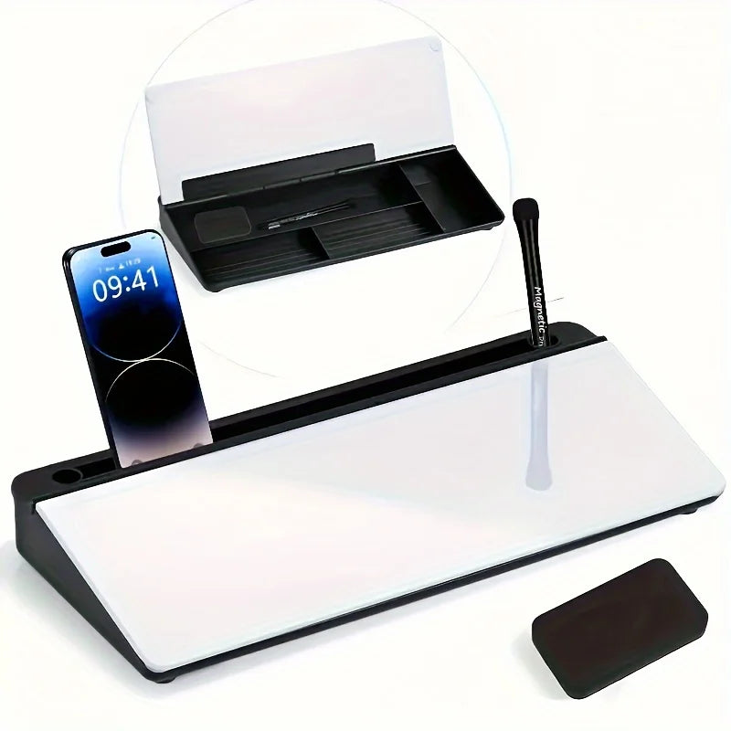 GlassDesk Whiteboard with Storage