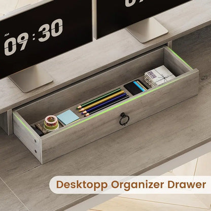 Brookhaven L-Shaped Desk with File Storage & Monitor Stand