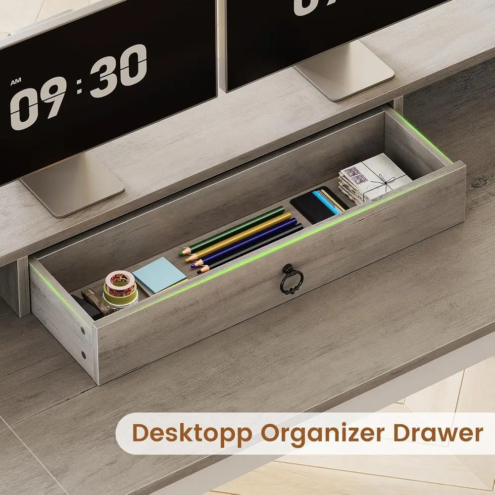 Brookhaven L-Shaped Desk with File Storage & Monitor Stand