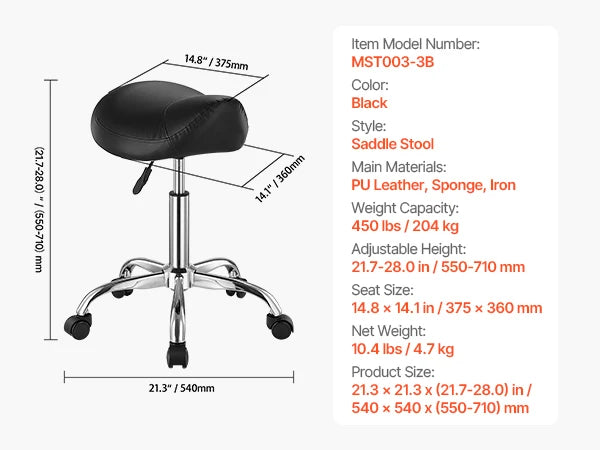 Saddle Stool with Wheels