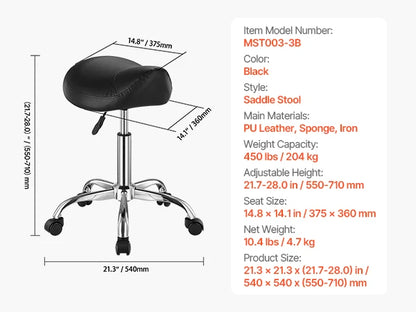 Saddle Stool with Wheels