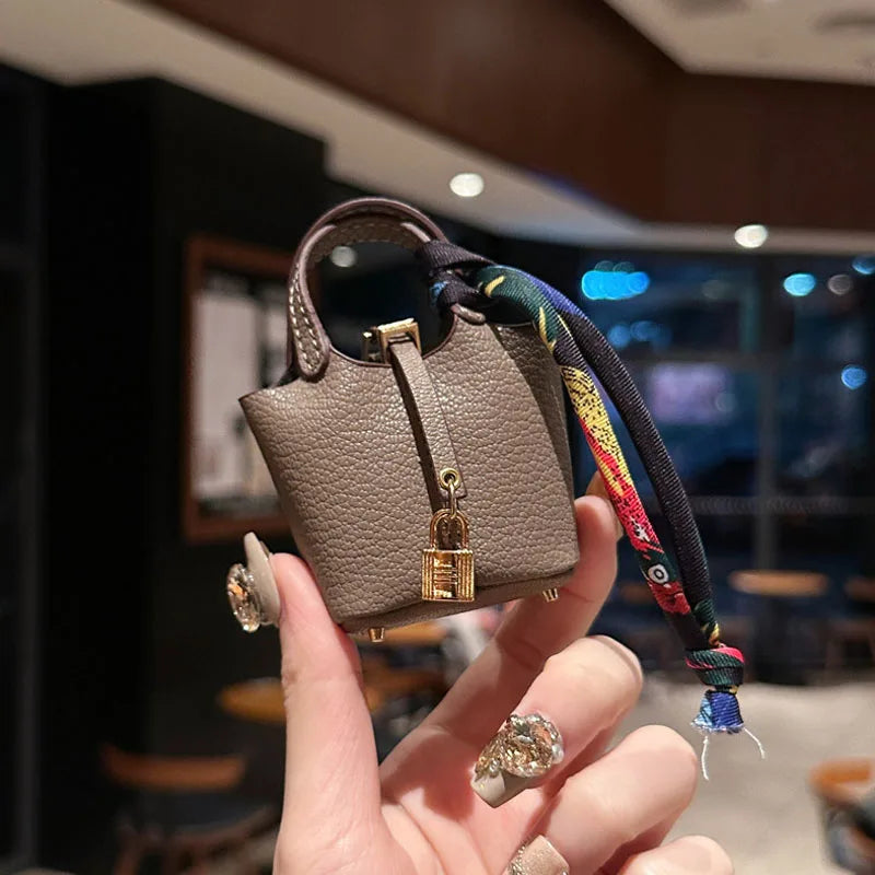 Basket Bag Charm Keychain Accessory