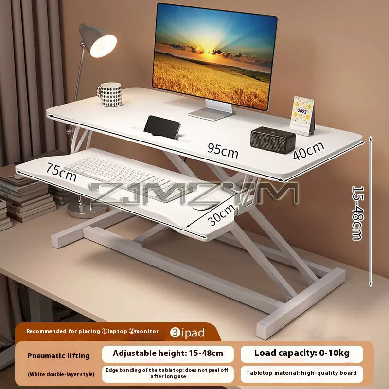 Foldable Laptop Desk with Storage & Keyboard Tray