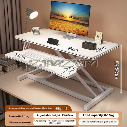Foldable Laptop Desk with Storage & Keyboard Tray