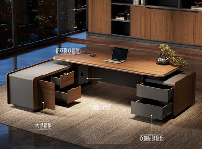 Designer Italian Solid Wood Executive L-Shaped Desk