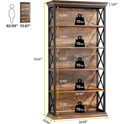 Ironwood 6-Tier Industrial Bookcase