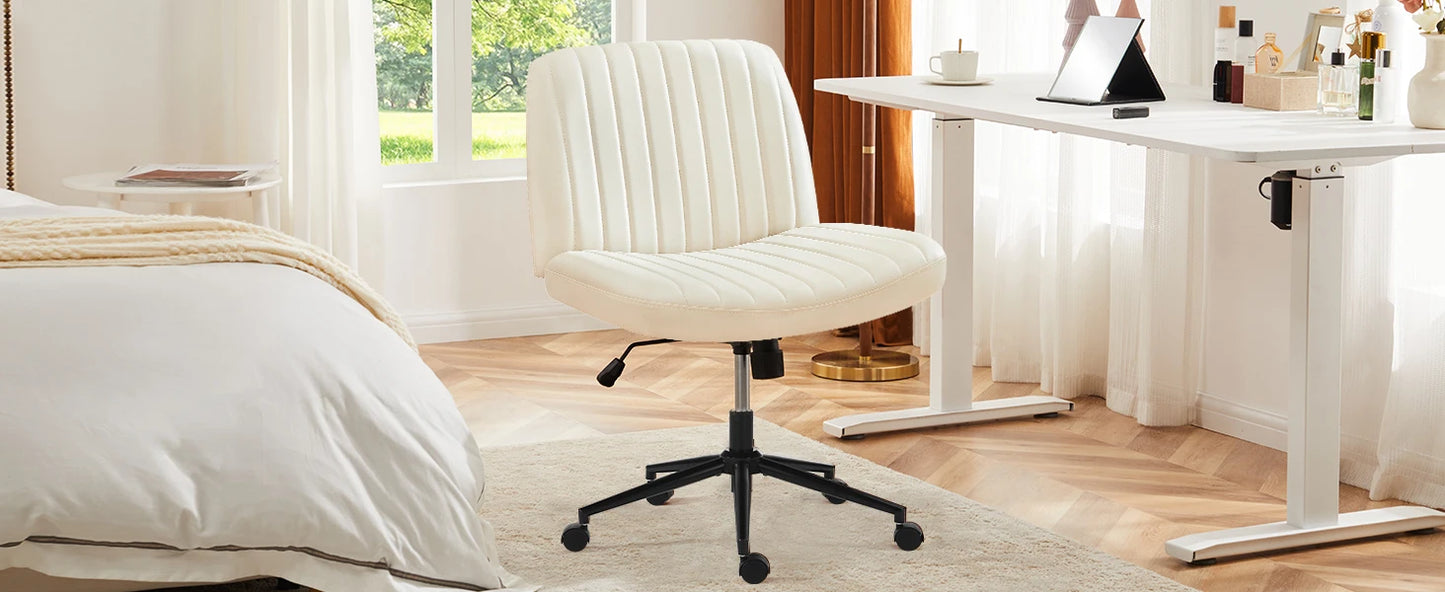 Wide Armless Cross-Legged Office Chair