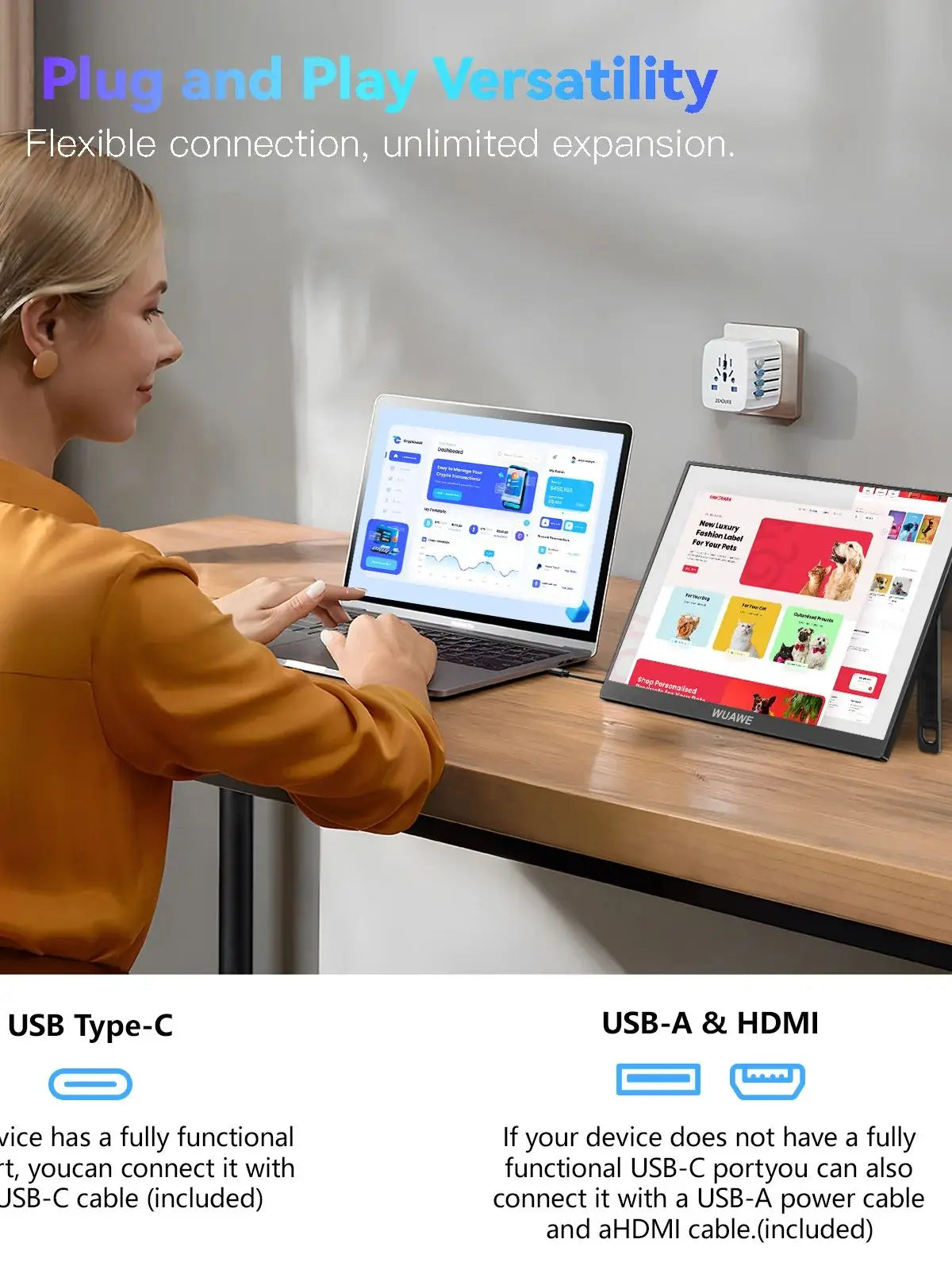16" 120Hz Portable Monitor 1920x1200 HDR