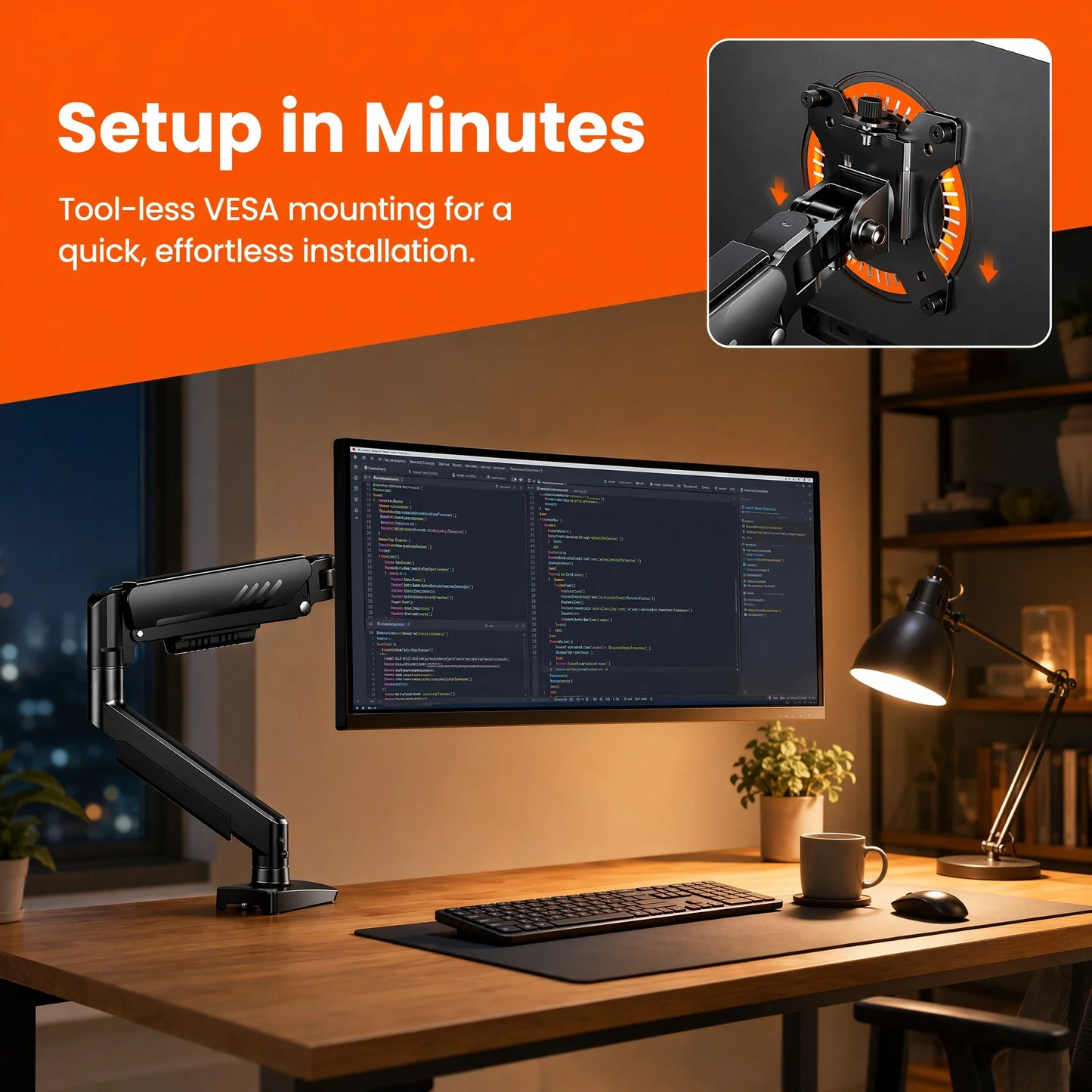 Kyspho Tool-Free Monitor Arm
