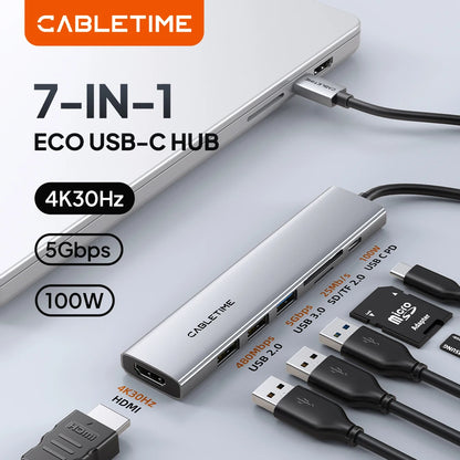 CABLETIME 7-in-1 USB-C Hub
