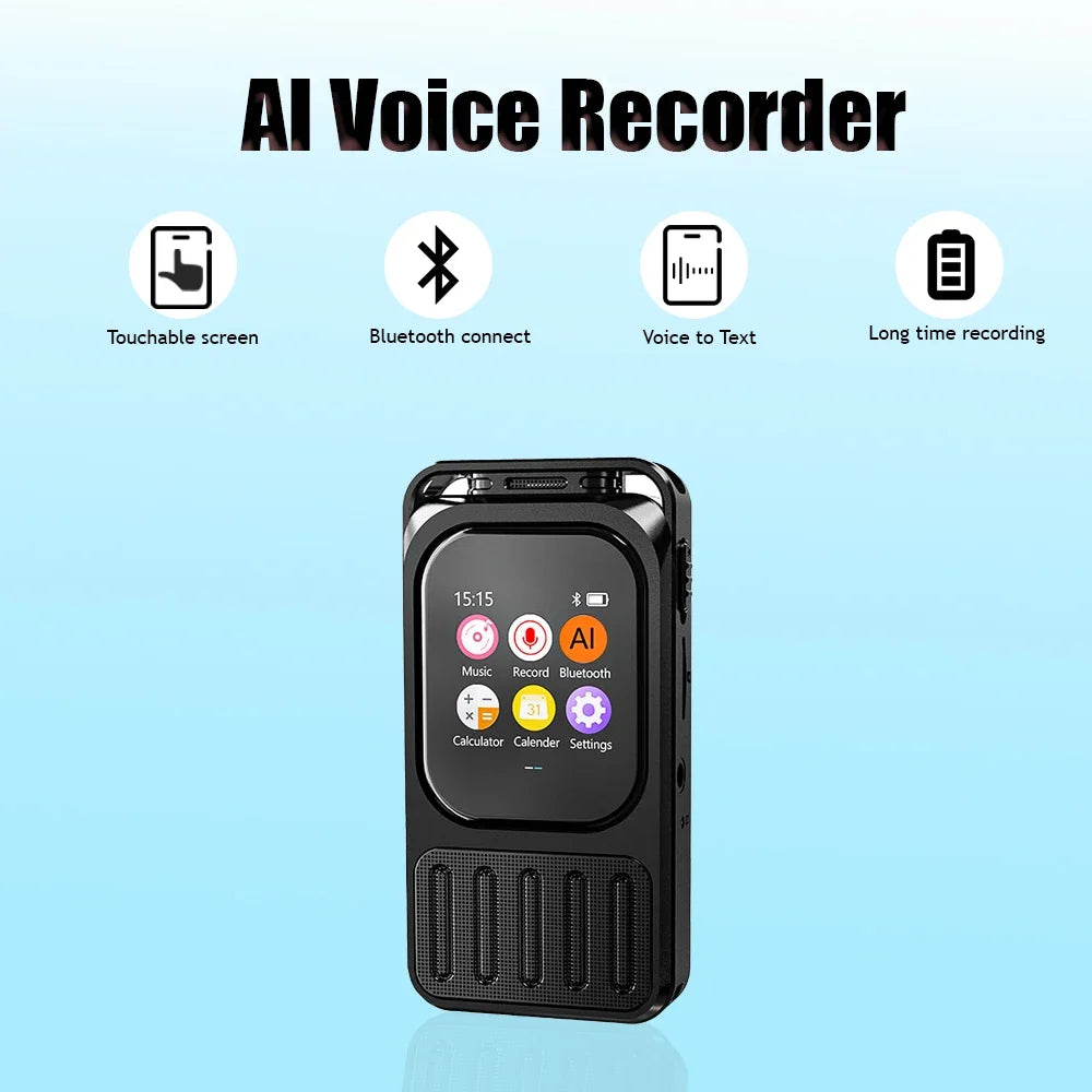 AI Recorder with Touchscreen & 79H Battery