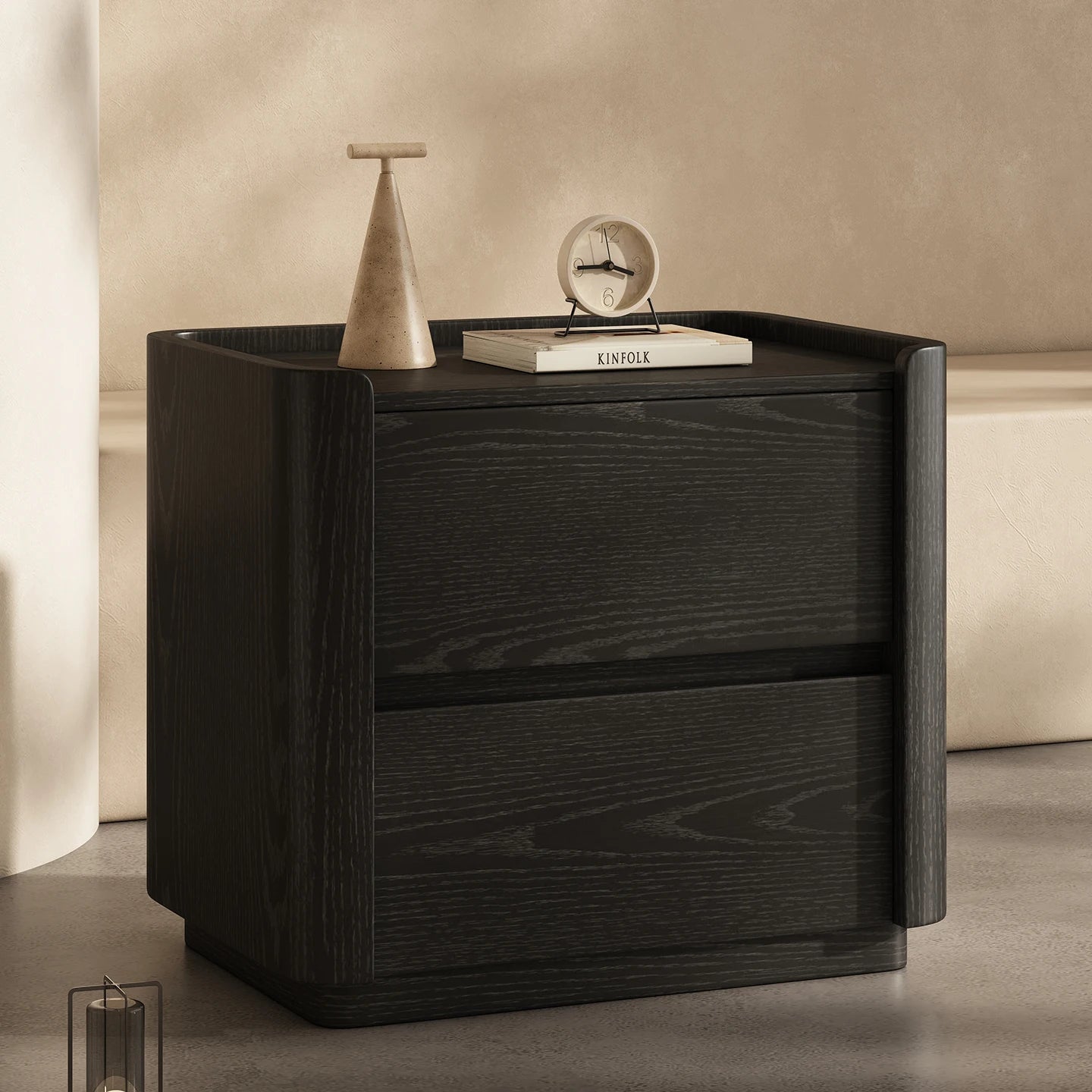 Modern Bedside Table with Integrated Storage