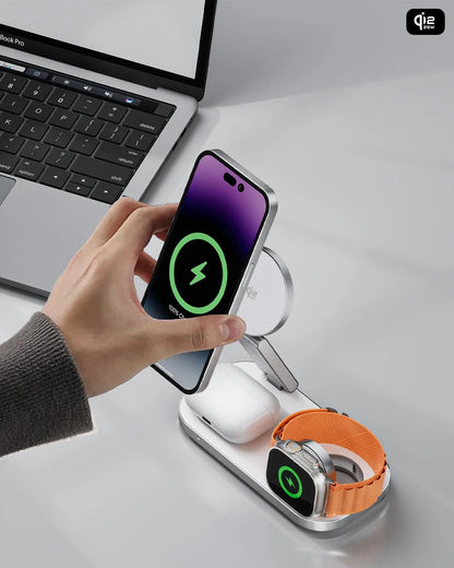 FoldCharge Pro 3-in-1 Magnetic Wireless Charging Station