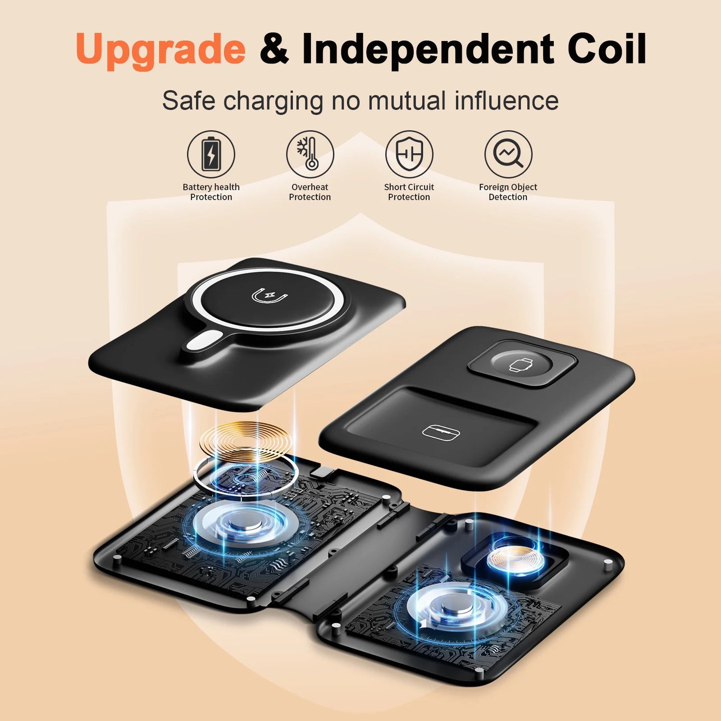 Foldable 3-in-1 Magnetic Charging Dock