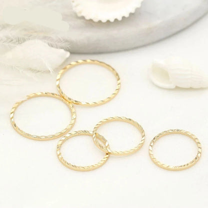 Gold Plated Jewelry Ring Connectors, 10Pc