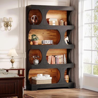Ravenport 4-Tier Bookcase with Open Display Shelves