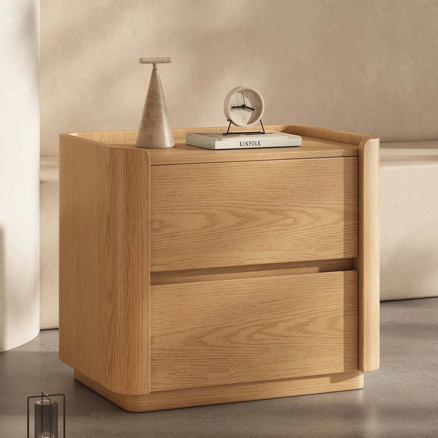 Modern Bedside Table with Integrated Storage