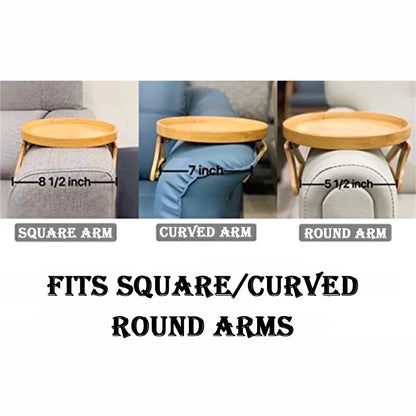 Wooden Sofa Arm Clip-On Tray