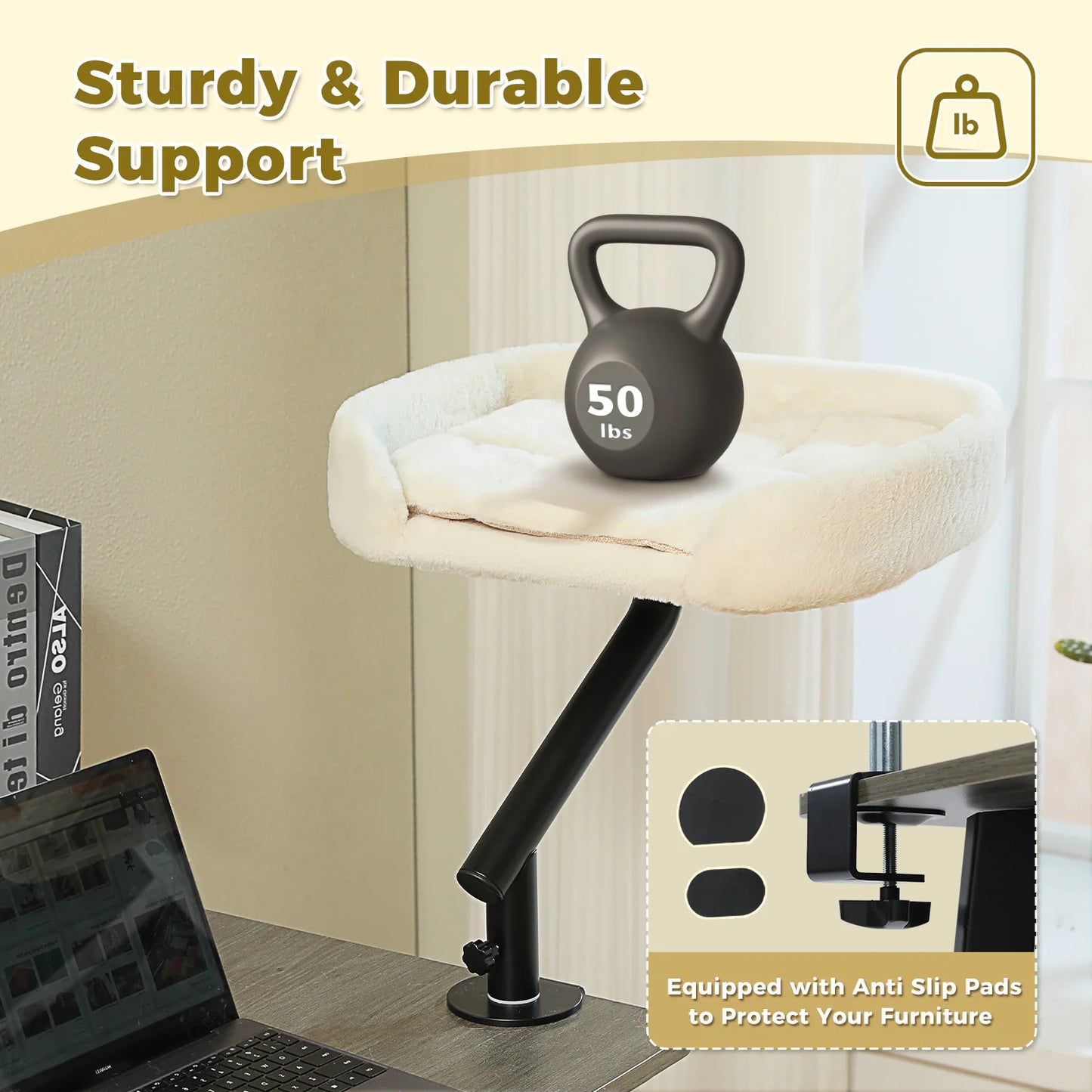 360° Rotatable Cat Desk Bed