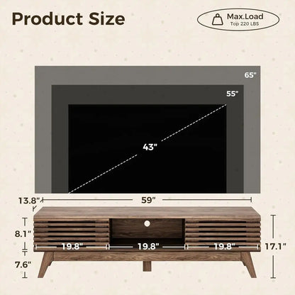 Walnut Sliding-Door Entertainment Center