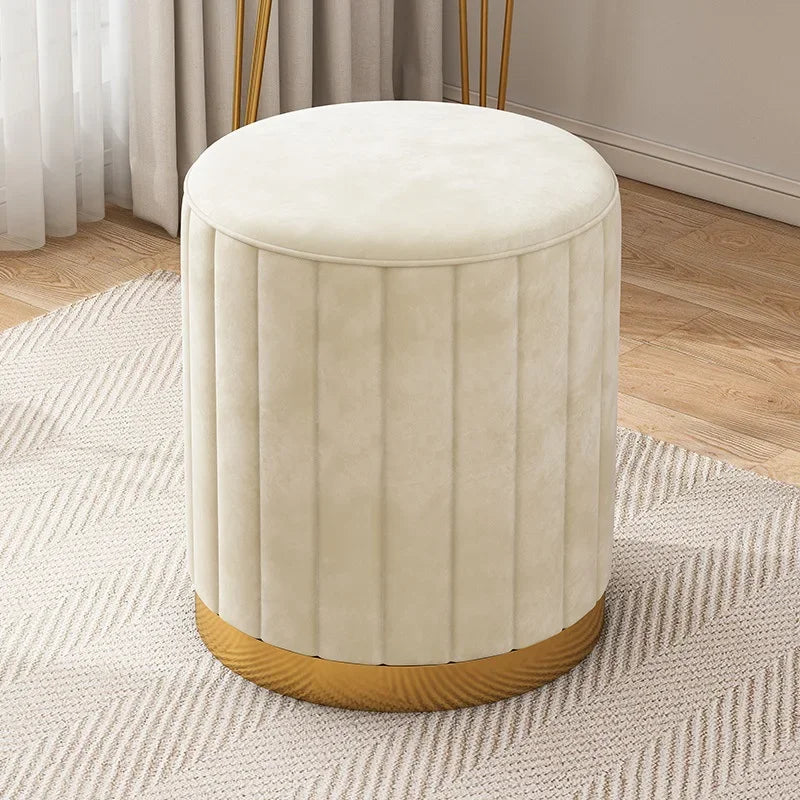 Round Storage Ottoman Stool