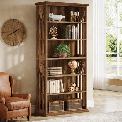 Ashcroft 6-Tier Bookcase with Adjustable Shelves & Storage Cabinet