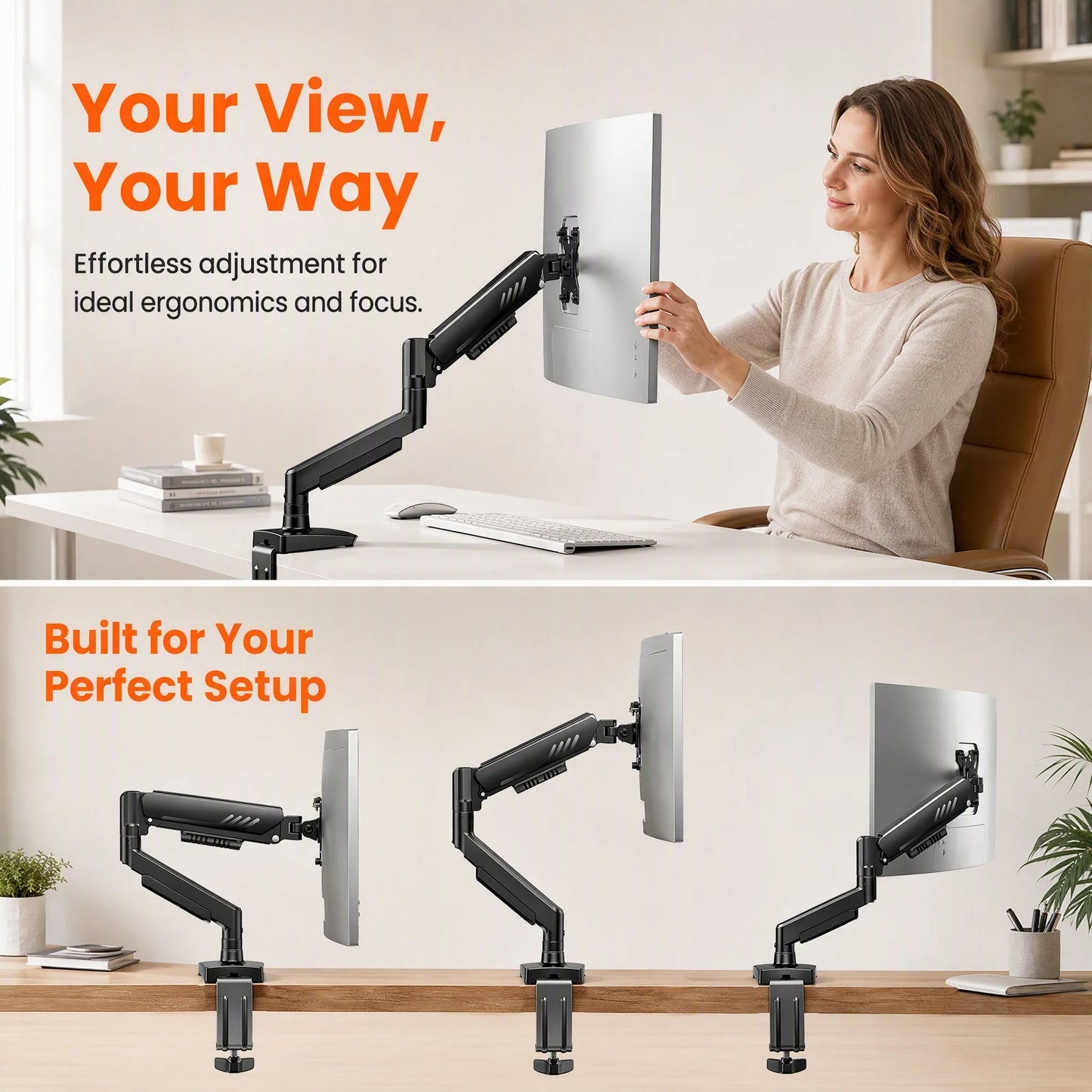 Kyspho Tool-Free Monitor Arm