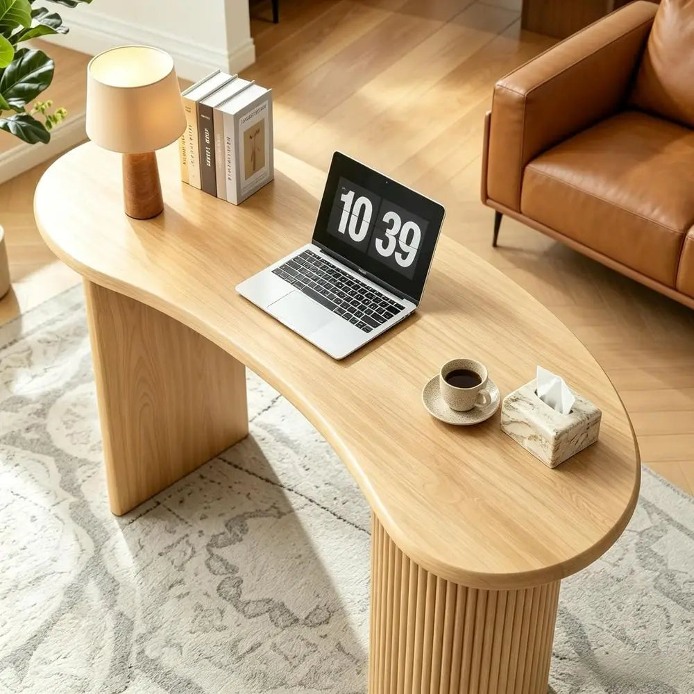 Curved Wood Writing Desk