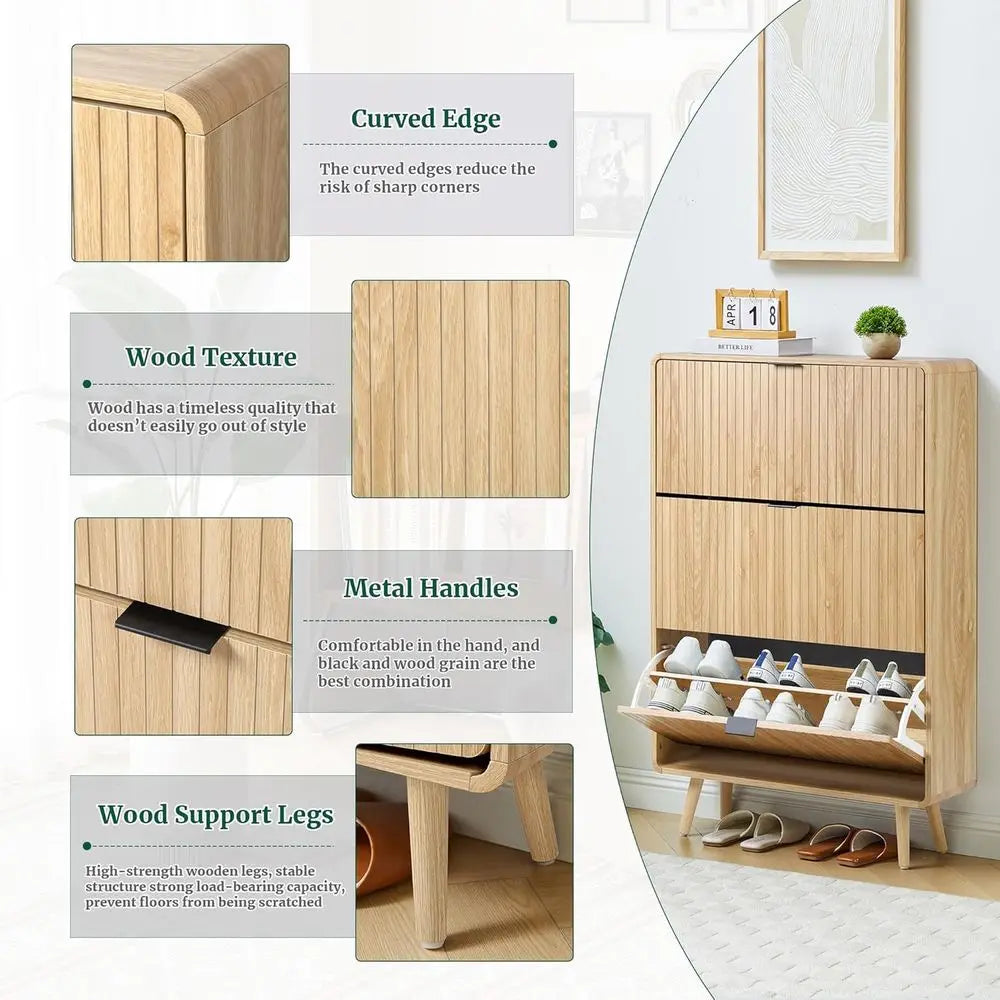 Slim 3-Tier Shoe Cabinet