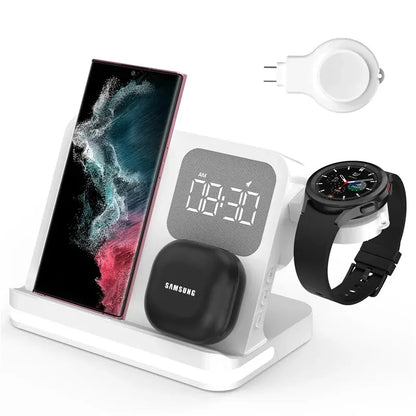 AuraCharge Pro 6-in-1 Wireless Charging Station with LED Clock
