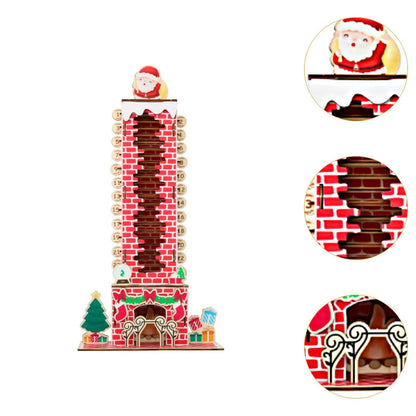 Wooden Fireplace Advent Calendar | Santa Tabletop Christmas Countdown