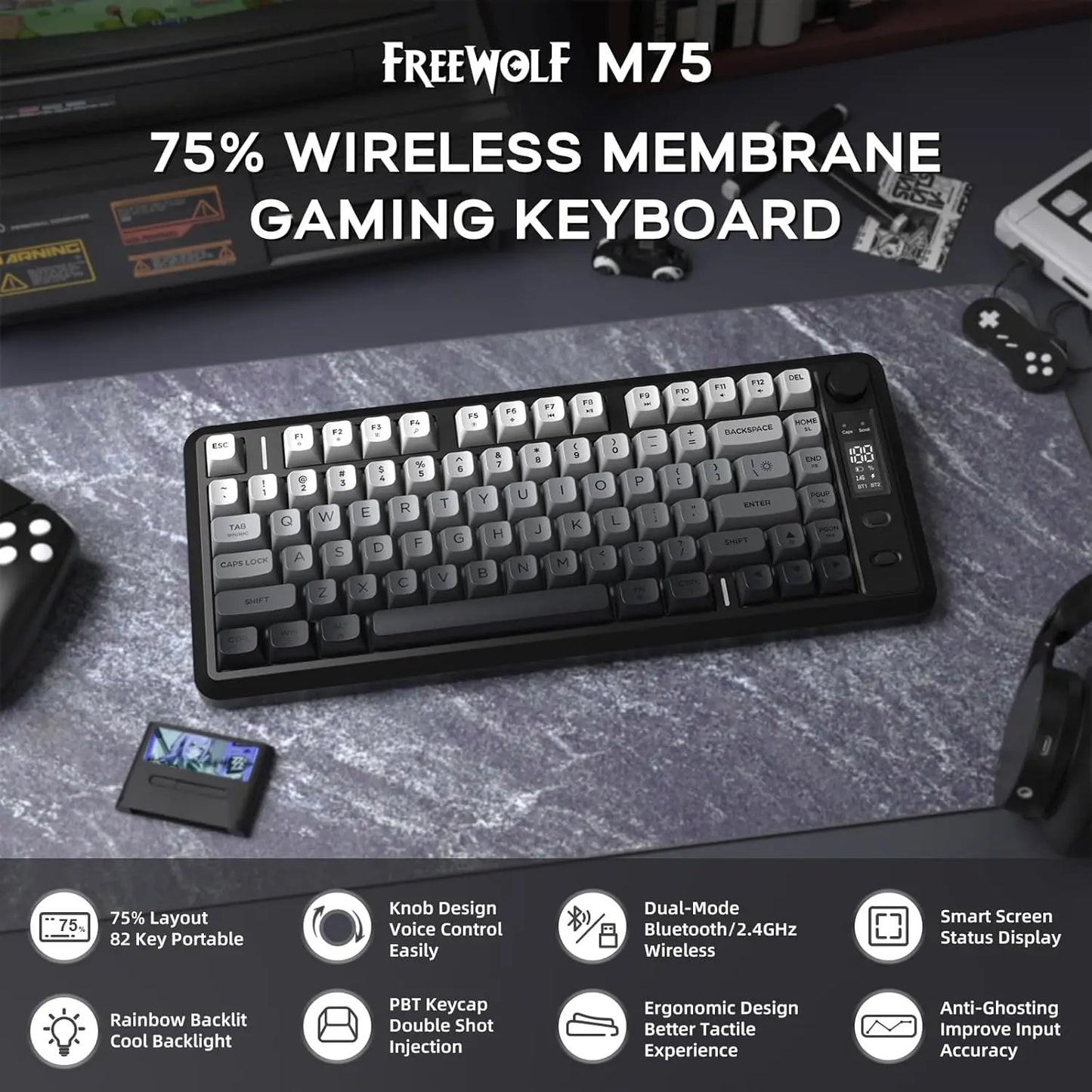 ATTACK SHARK M75 Wireless Gaming Keyboard