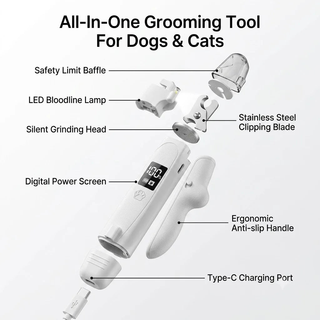 2-in-1 LED Pet Nail Clipper & Grinder