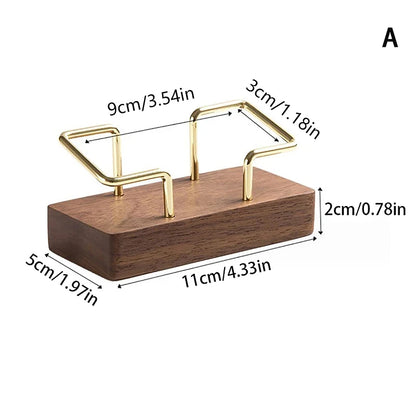 WoodDesk Card Holder Organizer Stand