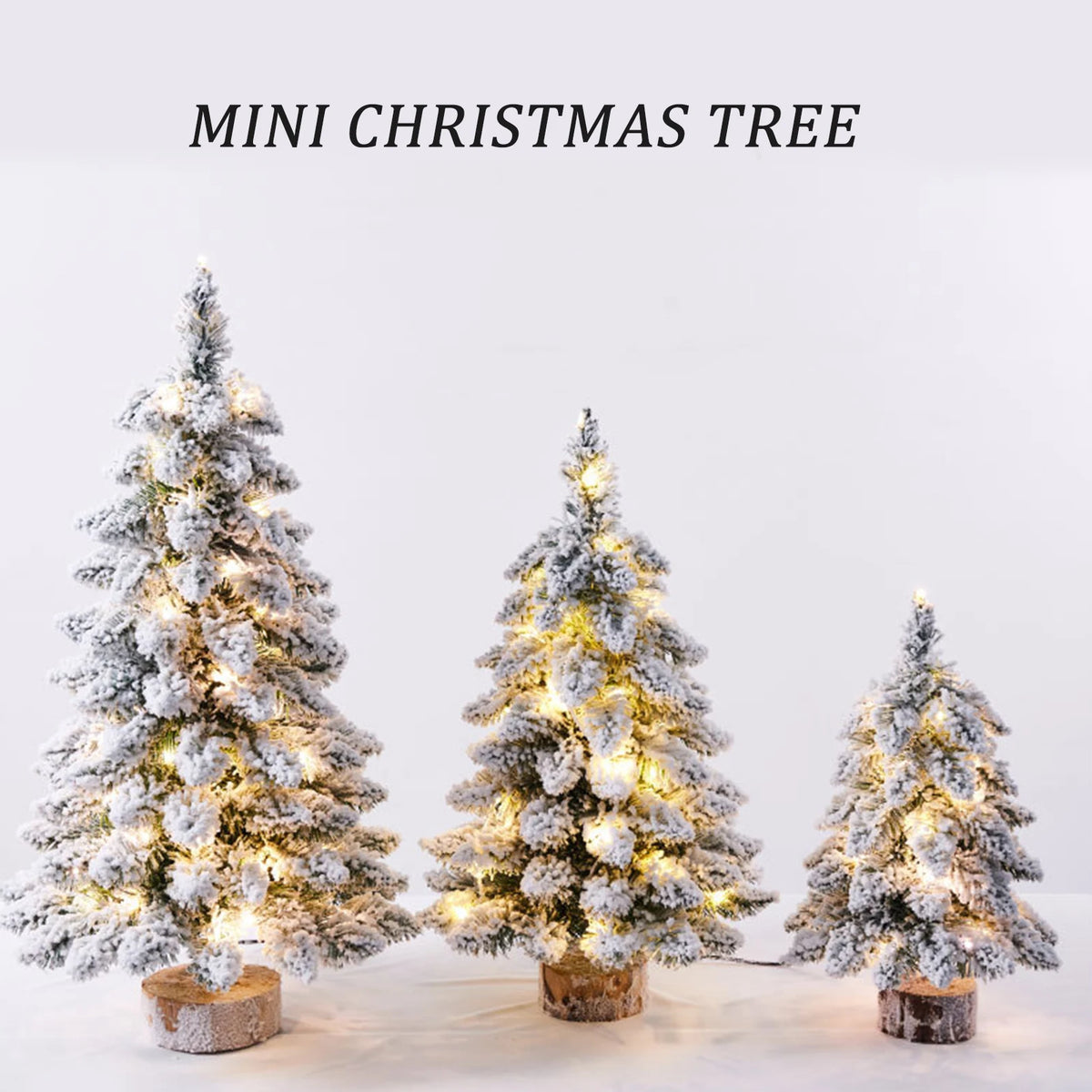 Snow Flocked Tabletop Christmas Tree | 45 cm with LED Lights