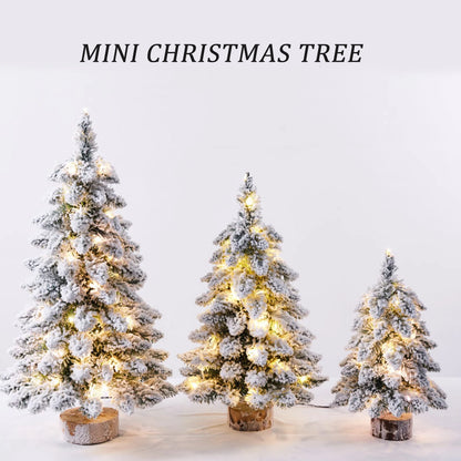 Snow Flocked Tabletop Christmas Tree | 45 cm with LED Lights