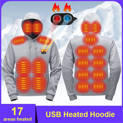 USB Heated Pullover Hoodie | 17 Heating Areas