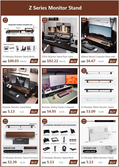DeskMaster Modular Monitor Riser & Workspace Organizer